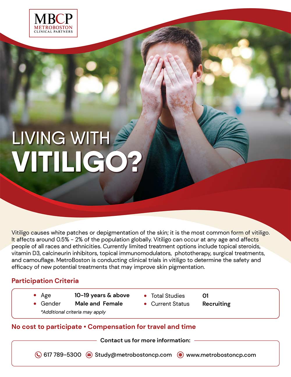 Dermatology Clinical Trials in Boston - Vitiligo Clinical Trials Near You in Boston